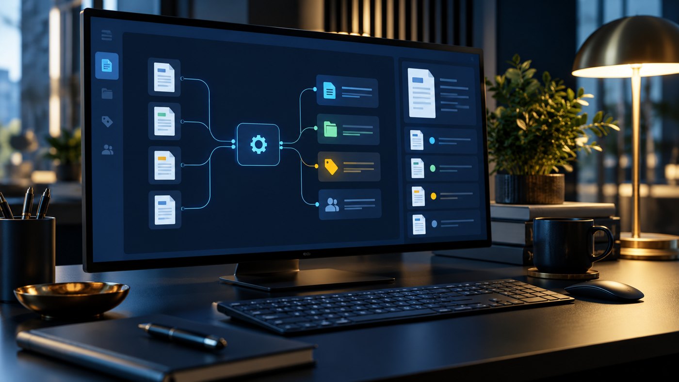 AI workflow planning with connected process nodes and documents